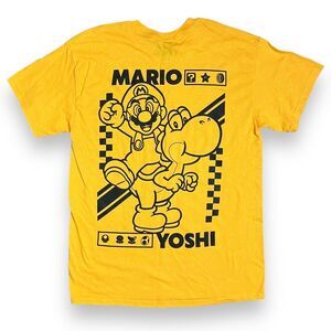 Nintendo Super Mario T-Shirt Adult M Yellow Tee Yoshi Wii Video Gamer‎ Retro